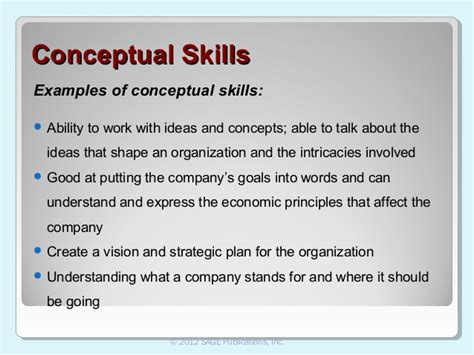 Conceptual skills these involve the skills managers present in terms of the knowledge and ability for abstract thinking and formulating ideas. 2.4.14 lecture ppt leadership skills