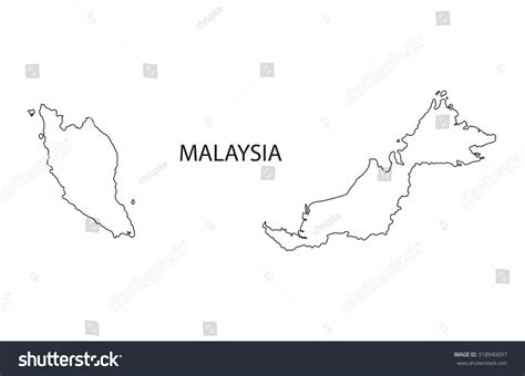 Outline Malaysia Map Stock Vector Royalty Free 318940097 Shutterstock
