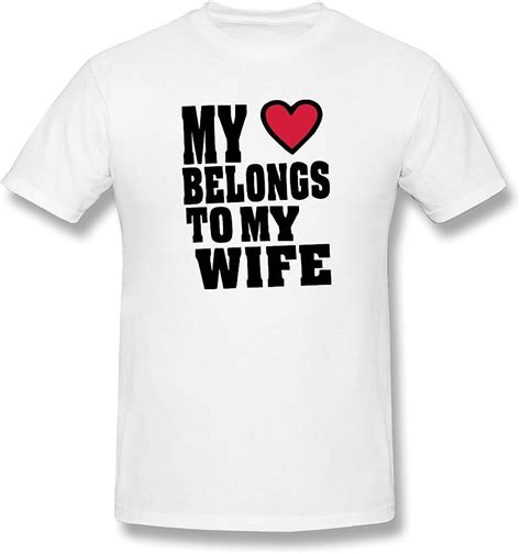 Amazon Com Custom Heart Belongs Wife Causal Men T Shirt White