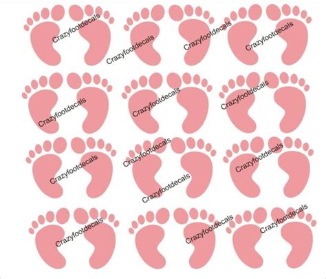 Set Of 12 Pink Baby Feet 2 Each Perfect For Baby Shower Gender