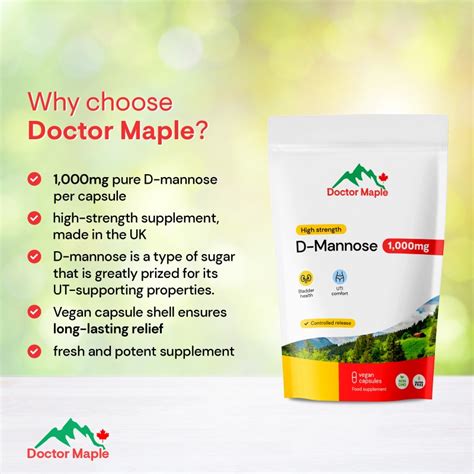 Buy D Mannose 1000mg Capsules For Recurring Utis Doctor Maple