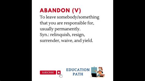 Abandon Meaning And Synonyms Youtube