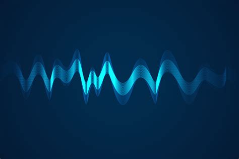 Ilustración De Ondas Sonoras Que Oscilan La Luz Del Resplandor Fondo Abstracto De La Tecnología