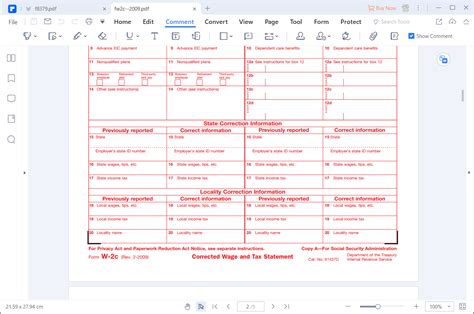 Form W 2c Fillable Printable Forms Free Online