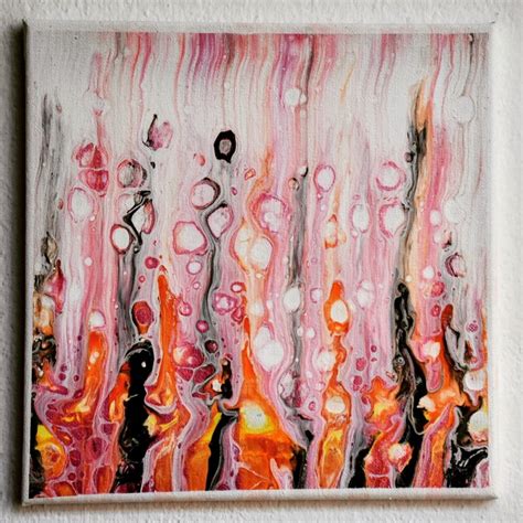 Acrylic Pouring Swipe Technique Fire Style Acrylicpouring
