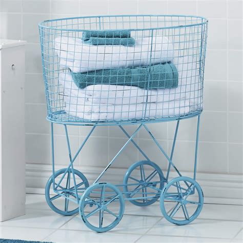 Vintage Rolling Laundry Cart Country Door