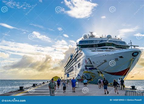 Norwegian Ncl Star Cruise Ship Docked At The Phillipsburg Cruise Port Terminal In Sint Maarten