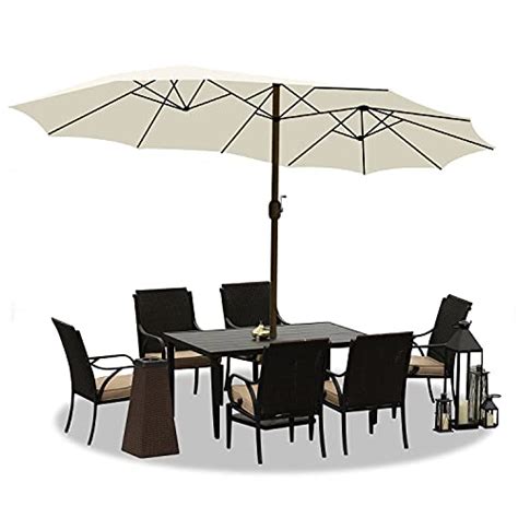 Aoodor 15 Ft Double Sided Patio Umbrella Dining Table Outdoor Market