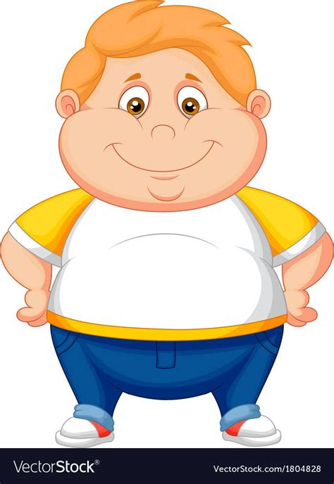 Vector Illustration Of Fat Boy Cartoon Posing Download A Free Preview Or High Quality Adobe