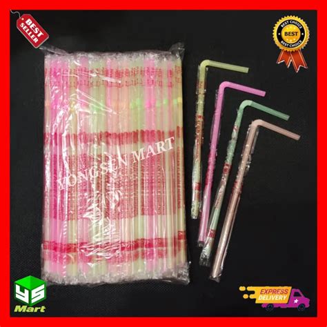 Sedotan Steril Bengkok Warna Neon Higienis Bungkus Plastik Lazada Indonesia