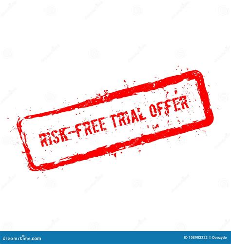 Risk Free Trial Offer Red Rubber Stamp Isolated Stock Vector