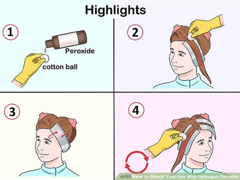 Hydrogen peroxide helps lighten hair by stripping the pigment in the hair, lifting the hair's color by a few levels before allowing another color to set in. How to Bleach Your Hair With Hydrogen Peroxide (with Pictures)