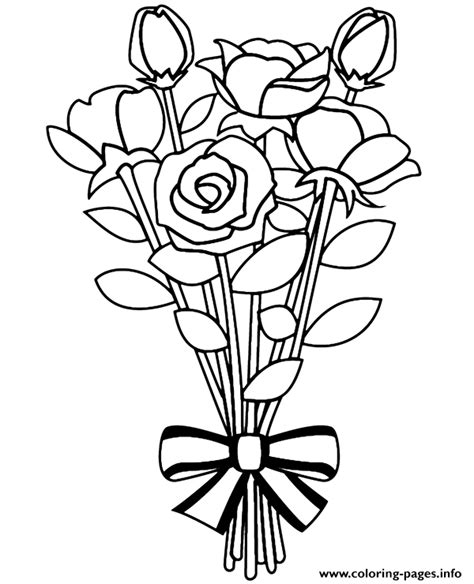 Click the bouquet of roses coloring pages to view printable version or color it online (compatible with ipad and android tablets). Bouquet Of Flowers Sheet Coloring Pages Printable