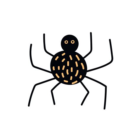 Vector Black Spider Clip Art Hand Drawn Cute Spider Illustration
