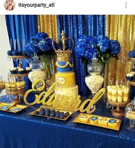 Royal Prince Baby Shower Dessert Table And Decor Royalty Baby Shower