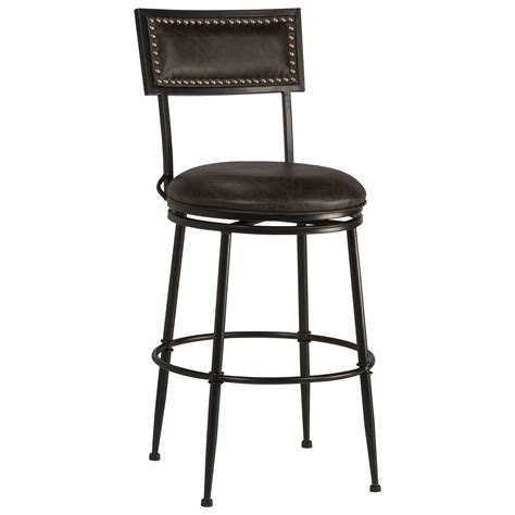hillsdale thielmann 4759 828 transitional commercial grade swivel counter stool with nailhead