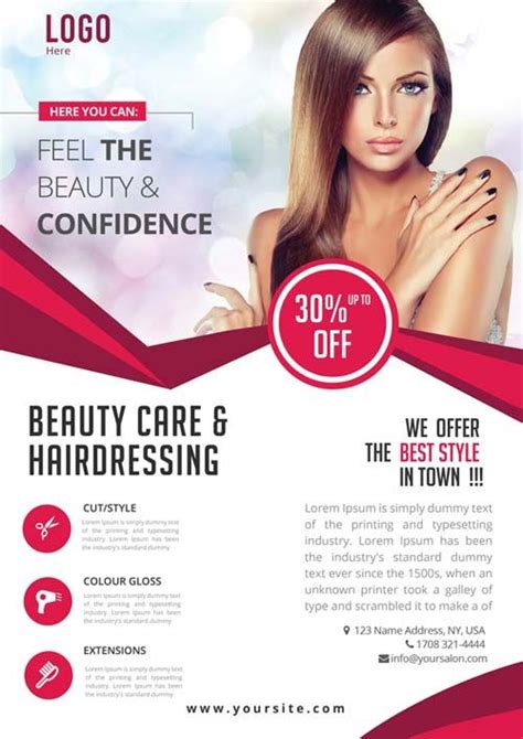 You can use this beauty salon flyer psd in your personal and commercial projects. 美容护理免费PSD传单模板 | Free psd flyer templates, Free psd flyer ...
