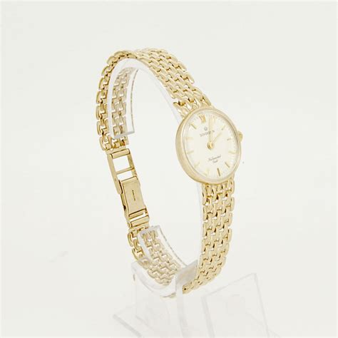 ladies 9ct gold sovereign bracelet watch excellent condition krafft jewellers