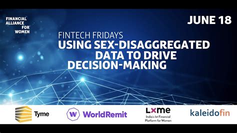 Fintech Fridays Session 2 Using Sex Disaggregated Data To Drive Decision Making Youtube