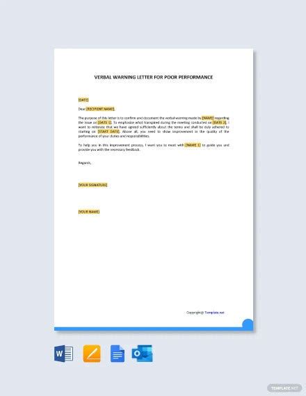 14 Verbal Warning Follow Up Letter Templates Free Samples Examples