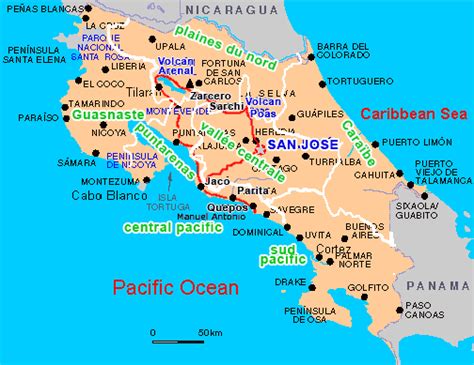 Carte Du Costa Rica Voyages Cartes