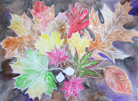 Crayon Resist Fall Leaves Art Lesson Leaf Art Fall Art