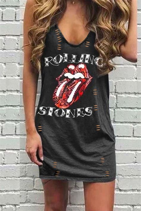 Rolling Stones Casual Dress Journeybabez Boutique Womens Sleeveless
