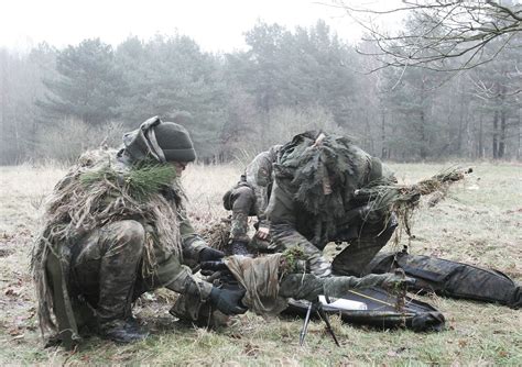 German Army Snipers Attaching Camouflage To Their G22 Sniper Rifles