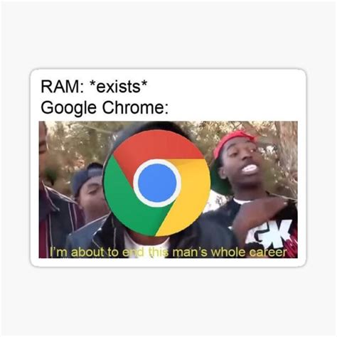 Funny Chrome Ram Meme Sticker By Mememerb Redbubble