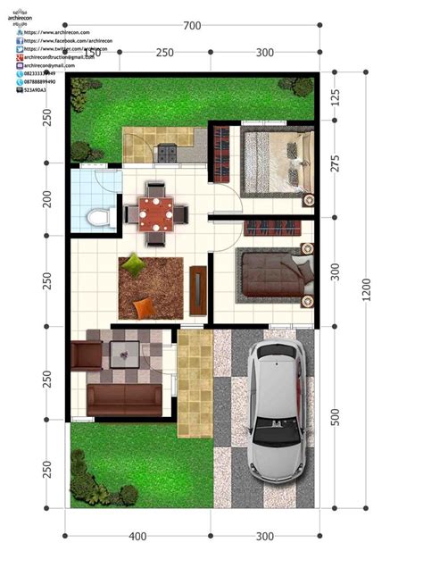 Denah rumah type 36 renovasi identik dengan ukurannya yang kecil. Perumahan Green Land Villa - Denah Type 45 | Denah rumah ...