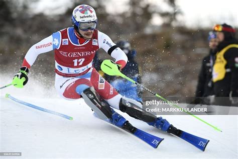 Luca Aerni Of Switzerland Competes During The Fis Alpine Ski World