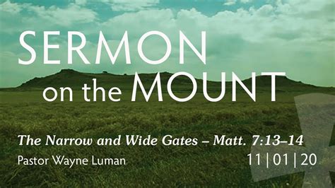Sermon On The Mount The Narrow And Wide Gates Youtube