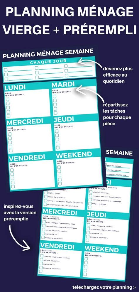 Les 16 Meilleures Images De Planning Menage Planning De Nettoyage