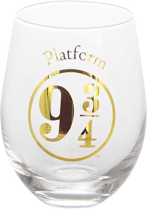 Harry Potter 17oz Stemless Wine Glasses Set Of 4 Gold Symbols And Designs Buy Online In Uae