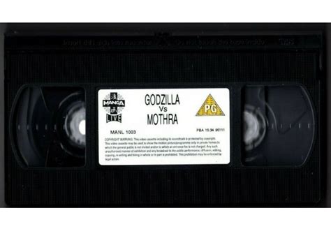 Godzilla Vs Mothra 1992 On Manga United Kingdom Vhs Videotape