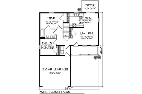 Ranch Style House Plan 2 Beds 1 Baths 950 Sqft Plan 70 1014