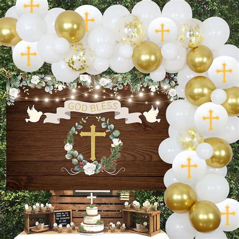 Buy Baptism Party Decorations White And Gold First Holy Communion