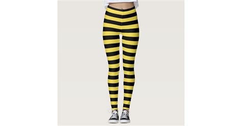 Bumble Bee Yellow And Black Striped Leggings Zazzle