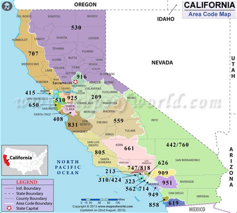 Sacramento County Area Code California Sacramento County Area Code Map