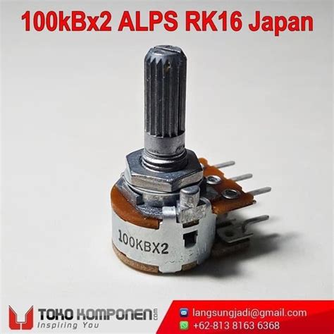 Jual Jual 100kbx2 Alps Rk16 Japan Stereo Potentiometer Potensio 100k