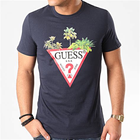 Guess Tee Shirt M0gi76 Bleu Marine