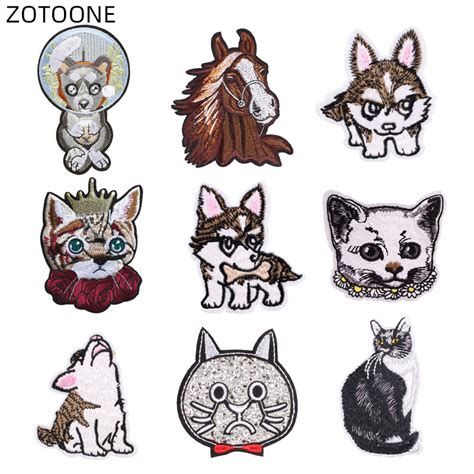 Zotoone Iron On Cute Cat Patch Heat Transfer Sew On Animal Badge For