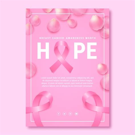 Free Vector Realistic Breast Cancer Awareness Month Vertical Flyer