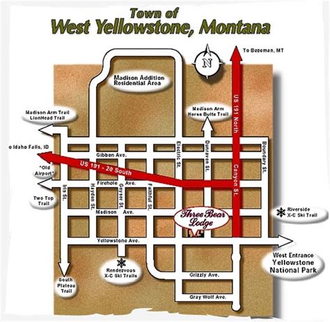 Yellowstone Park Maps West Yellowstone Mt