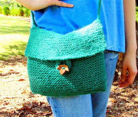 Easy Knit Shoulder Bag Knitting Bag Pattern Hand Knit Bag Knitting