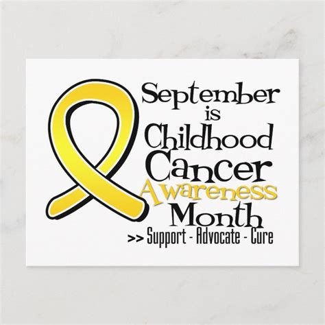 September Is Childhood Cancer Awareness Month Postcard