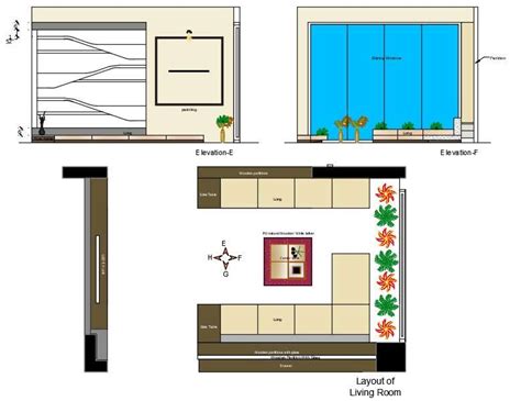Living Room Layout Plan With Elevation Cad Drawing Dwg File Cadbull