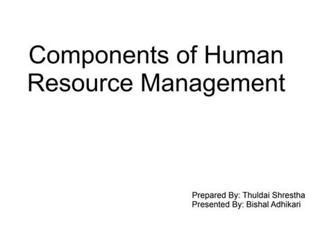 Components Of Human Resource Management Ppt