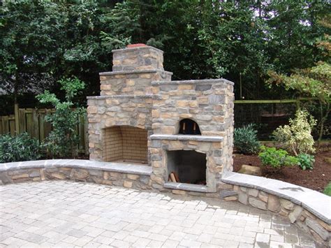 Outdoor Fireplace With Pizza Oven Traditional Portland By Brown