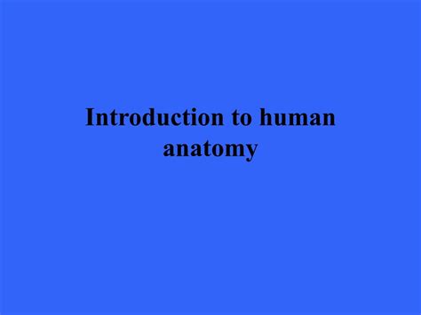Ppt Introduction To Human Anatomy Powerpoint Presentation Free